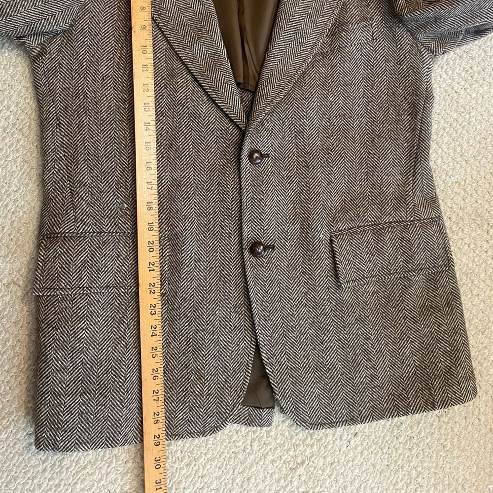 Vintage Cricketeer Blazer Sport Coat Tweed Brown Menswear Unisex Size 44 - Picture 9 of 15